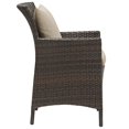 thumbnail image 2 of Modway Conduit 17" Rattan & Aluminum Patio Dining Armchair in Brown & Beige, 2 of 3