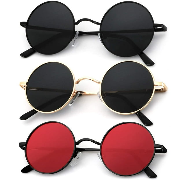 Gafas de sol KALIYADI redondas polarizadas retro de metal UV400 45 mm