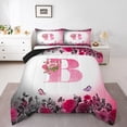 thumbnail image 1 of Erosebridal Letter Initial Bedding King Comforter Set,Monogrammed Personalized Bedding Sets King with Comforter,Flower Decor,Reversible,Super Cozy,3 Pieces, 1 of 8