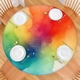 thumbnail image 2 of Colorful Tie Dye Ink Splash Pattern Round Fitted Tablecloth with Elastic Edge,Dining Table Cover Waterproof,Outdoor Round Tablecloth for Camping,Dining,Indoor and Outdoor, 2 of 7