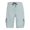 thumbnail image 5 of Resicozy Mens Cargo Shorts Lightweight Elastic Waist Knee Length Bermuda Shorts with Pockets Summer Short Cargo Pants Silver L, 5 of 7