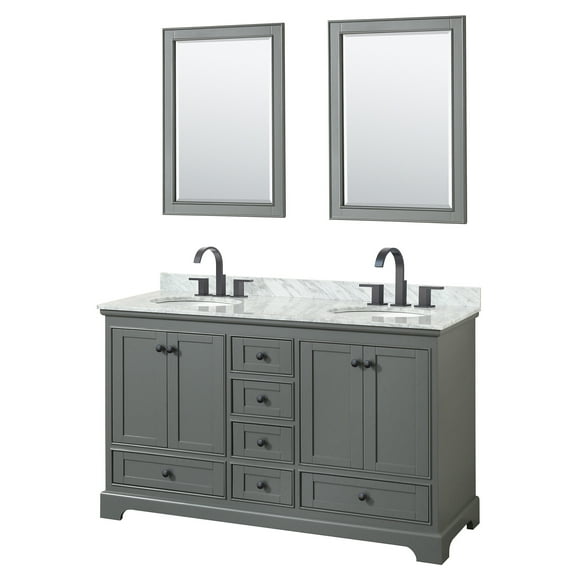 Wyndham Collection Wcs202060dcmunom24 Deborah 60" Free Standing Double Vanity Set - Dark