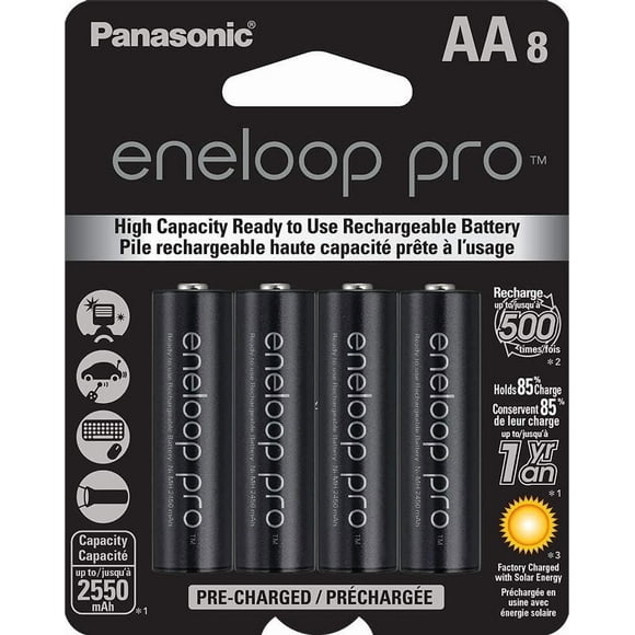 Panasonic Eneloop Pro AA High Capacity Ni-MH Battery (Pack of 8)
