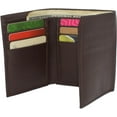 thumbnail image 6 of Cavelio Genuine Leather Mens RFID Blocking Slim Trifold Wallet Back ID Window with Gift Box Brown, 6 of 7