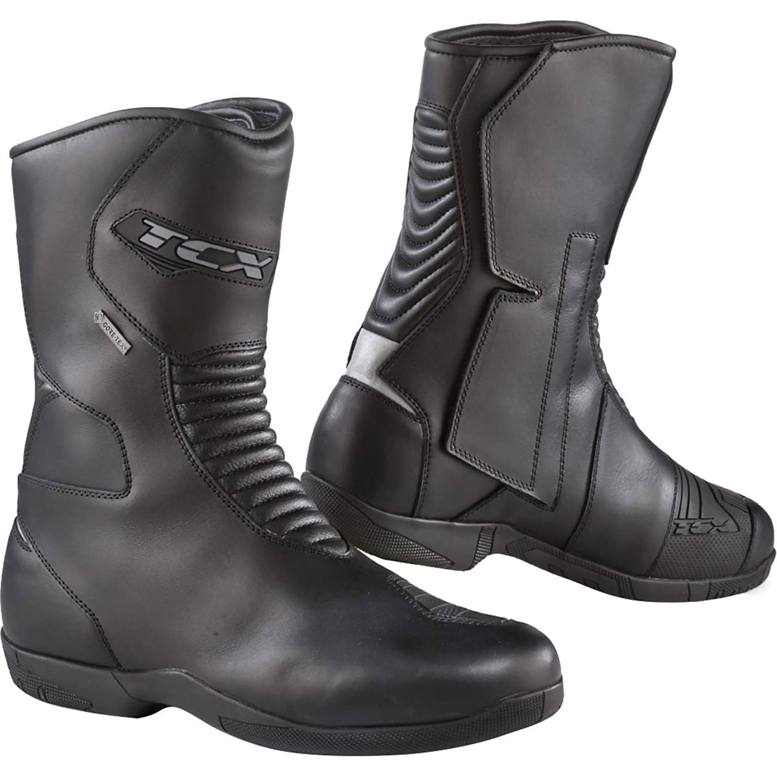 Black TCX Fuel Gore-Tex Waterproof Motorcycle Leather Touring Boots 