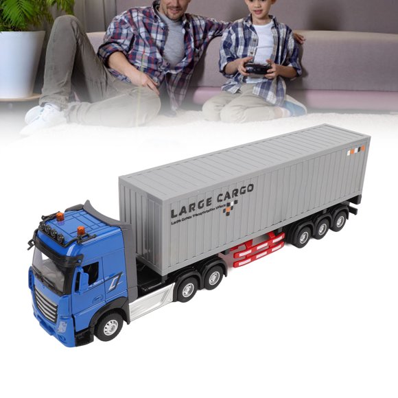 RC Semi Truck Toy, Container Carrier RC Semi Transporter Openable Doors for Children