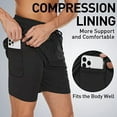 thumbnail image 2 of EIMELI Mens Swim Fitness Shorts Trunks with Compression Liner 2 in 1 Beach Swimming Trunks Quick Dry Swim Shorts with Zipper Pockets Fitness Quick Dry Pants, 2 of 6