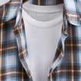 thumbnail image 5 of WREESH Men's Casual Plaid Button Down Shirts New Fashion Loose Youth Long Sleeve Turndown Collar for Men's Trendy Plaid Shirts White, 5 of 6