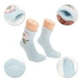 thumbnail image 3 of Unique Bargains 1 Pair Women's Comfortable Floral Sleep Cozy Socks Blue 93% Polyester 7% Spandex, 3 of 5