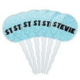 thumbnail image 1 of Stevie Cupcake Picks Toppers - Set of 6 - Blue Speckles, 1 of 1