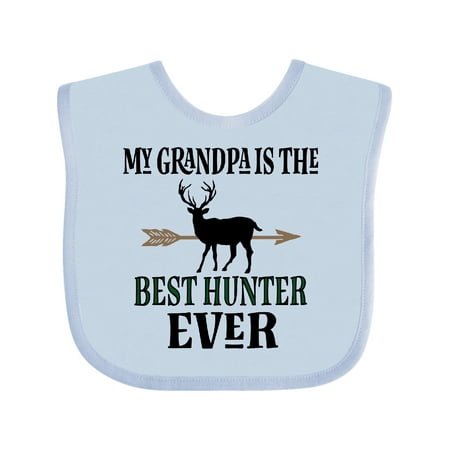 

Inktastic Deer Hunting Grandpa Best Hunter Ever Gift Baby Boy Bib