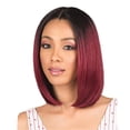 thumbnail image 3 of peluca pelo corto liso negro degradado rojo vino fiesta diaria peluca mujer natural como cabello real-Negro degradado rojo vino, 3 of 5