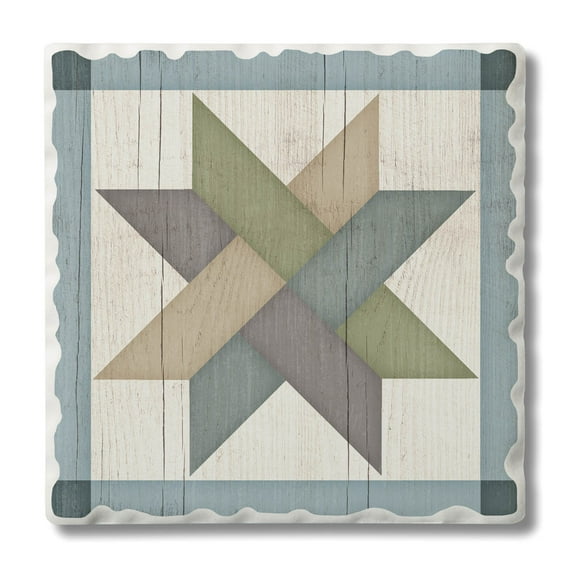 Thirstystone "Weave Star" Quilt Design Tumbled Tile Coaster