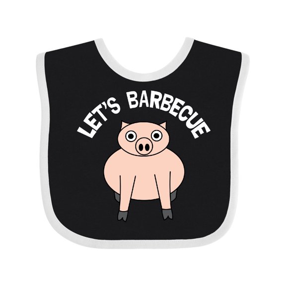 Inktastic Let's Barbecue White Text Boys or Girls Baby Bib