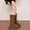 Black, variant on Roncen Women's Mid-Calf Boots with Fleece-Lined Warmth - Chunky Sole Low Heel Suede Boots for Autumn/Winter, Versatile and Comfortable Everyday Booties