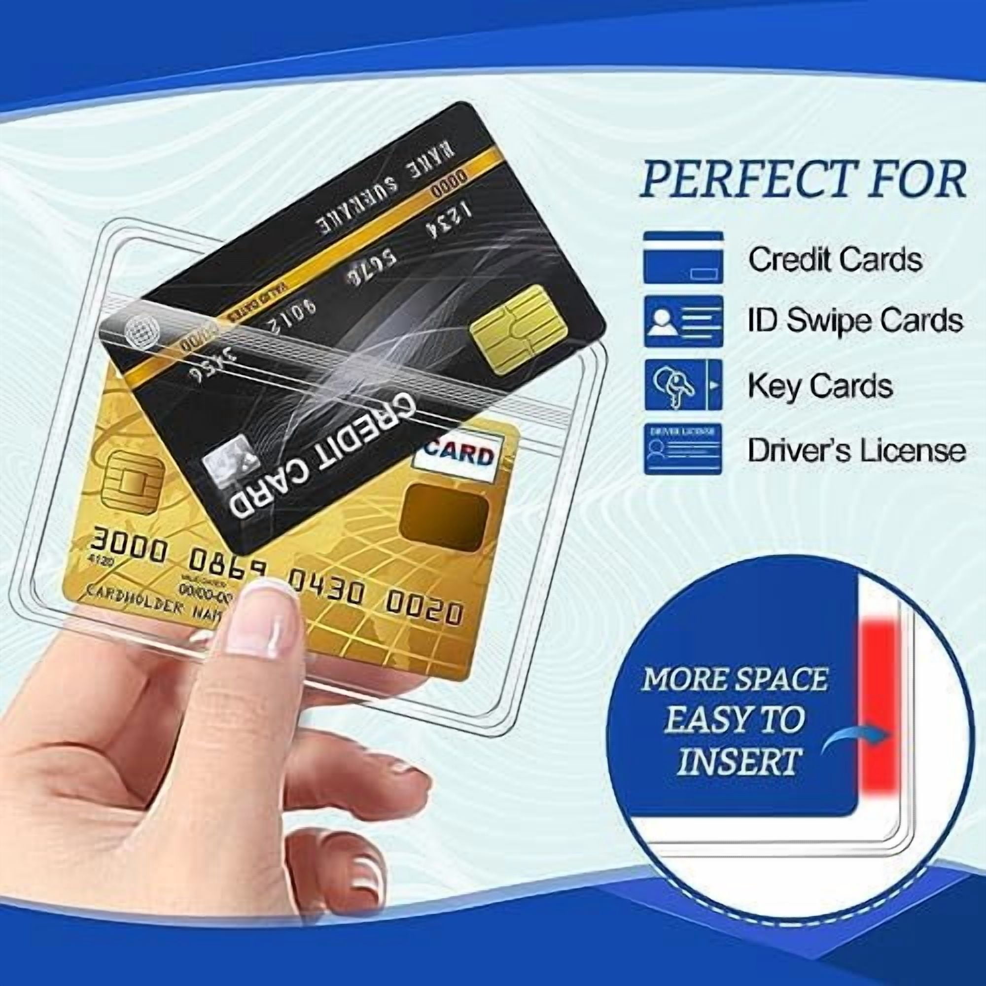 100 Pcs Clear Plastic Horizontal Name Badge ID Card Holders