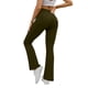 thumbnail image 4 of Amzcrzy Pantalones Yoga Mujer Color Liso - Cintura Elástica, Control Abdominal, Corte Acampanado, Leggings Elásticos Cómodos, Bolsillos S-2XL Verde, 4 of 6