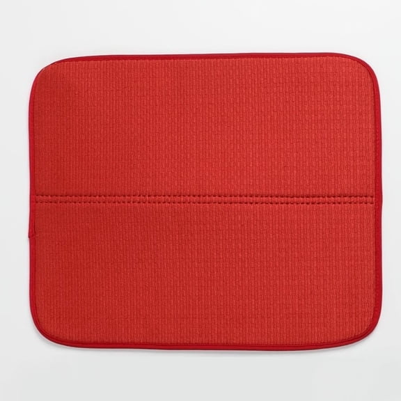 HYG Dish Drying Mat,1 Pc 16"x18” Microfiber Absorbent Dish Drying Pad,Large Dish Drainer Mats,Dish Mats for Kitchen Counter, Rack, Sink, Under Rack,Red