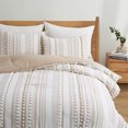 thumbnail image 3 of 3 Piece Soft Microfiber Jacquard Pom Pom All Season Comforter Set with Matching Shams, 3 of 10