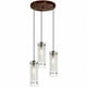Dainolite 12153R-CF-OBB 3-Light Pendant-Round Canopy&amp;#44; Clear Glass-Frosted Insert - image 1 of 1