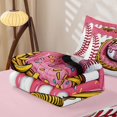 thumbnail image 5 of Homewish Sports Theme Zipper Twin Comforter Sets with Fitted Sheet and 2 Pillowcases,Girls Baseball Zipper Bedding Set,Pink Reversible,4-Piece, 5 of 7