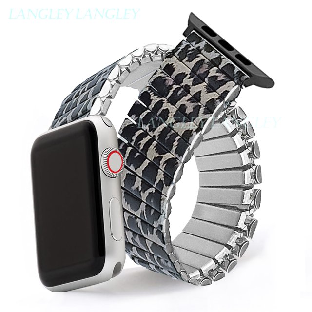 Correa de reloj elástica para Iwatch 40mm 44mm 42mm 45/49mm correa de acero inoxidable para Apple Watch Series 8 7 6 5 4 3 Se expansión de lujo Tan Jianjun unisex