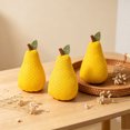 thumbnail image 5 of 3 Pack Vintage Fabric Pear Decor Set, Stuffed Artificial Fruit Ornament, Soft Faux Fruit Figurine for Table Tray Shelf Centerpiece, Rustic Home Styling Decor for Kitchen Dining Living Room, 5 of 6