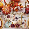 thumbnail image 3 of Thanksgiving Placemats Set of 2, Fall Blue White Pumpkin Flowers Leaves Wooden Washable Wipeable Table Mats for Dining Tables, Indoor Outdoor Kitchen Place Mats for Holiday Party Table Decor, 3 of 9