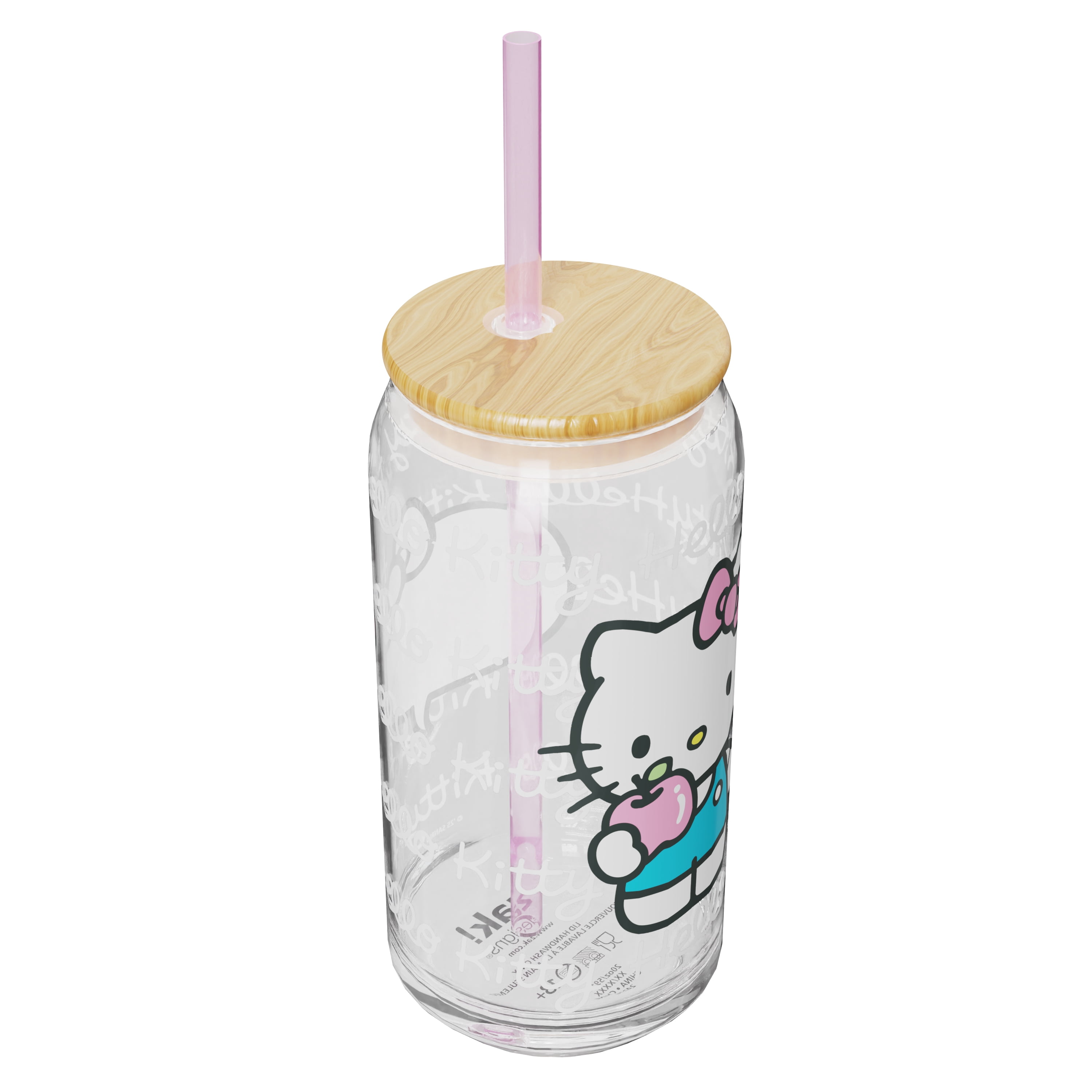 Zak Designs 20oz Hello Kitty Glass Hadley Tumbler