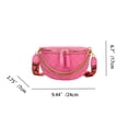 thumbnail image 4 of Bolso de pecho a la moda para mujer, Bolso de sillín acolchada con cremallera informal para regalo (rosa), 4 of 8