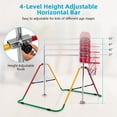 thumbnail image 5 of Resenkos Kids Folding Horizontal Bar with 4 Adjustable Heights-Multicolor, 5 of 9