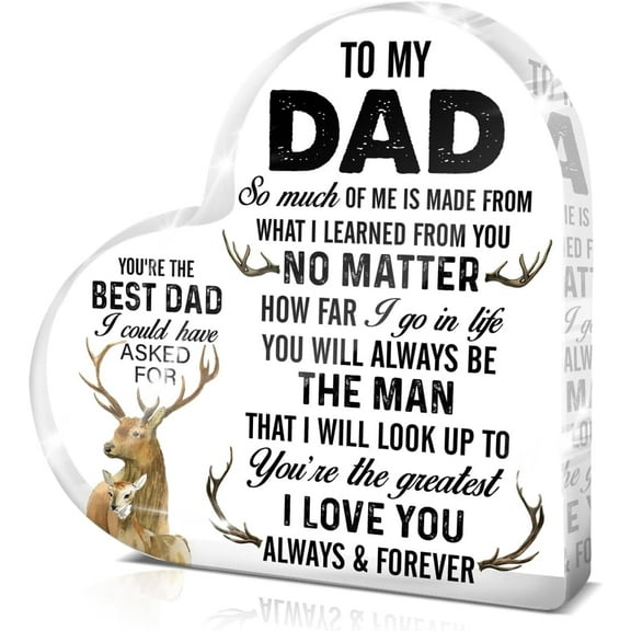Dad Gifts From Daughter Son, Best Dad Gifts, to My Dad I Love You Clear Acrylic Sign Keepsake Gifts for Birthday Christmas Father's Day 4x4 Inch