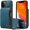 Blue, variant on Casus Leather Wallet Back Zipper Magnetic Flip Cover Card Holder Case for iPhone 11 Pro Max - Brown