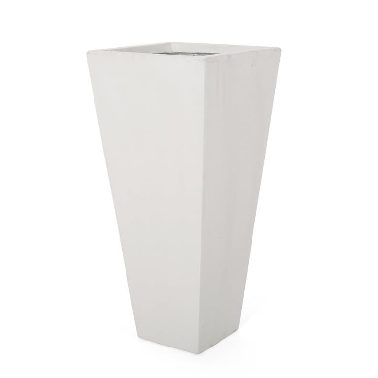 GDF Studio Fardeen Cast Stone Planter, White Medium photo 1