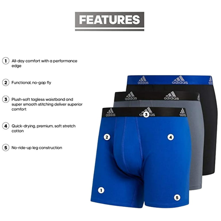Adidas Men Performance Underwear 3 Pack Quick-Dry Fabric Boxer Brief Size S  – ASA College: Florida