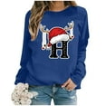 thumbnail image 2 of WEAIXIMIUNG Sweat-Shirt pour Femmes Tendance Imprimé de Noël Décontracté à Manches Longues Pull Col Rond Sweat à Capuche 1, 2 of 4