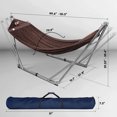 thumbnail image 2 of Tranquillo Adjustable Hammock Stand, Collapsible Camping Hammock and Stand, 650 lbs Capacity Deluxe Double Hammock Stand for 2 Persons, Portable Everywhere Easy Assembly Non-Slip and Noise-Free, Brown, 2 of 8