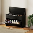thumbnail image 2 of HOMCOM Shoe Bench with Flip Drawer, Cushion Lift-Top Entryway Bench, Black, 2 of 10