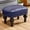 Blue, variant on Leather Footrest Wood Ottoman,Rustic Foot Stools Seat, Wood Footstool,Rectangle Footrest Small Ottoman for Bedroom, Living Room, Office，Entrance Hall (Black)