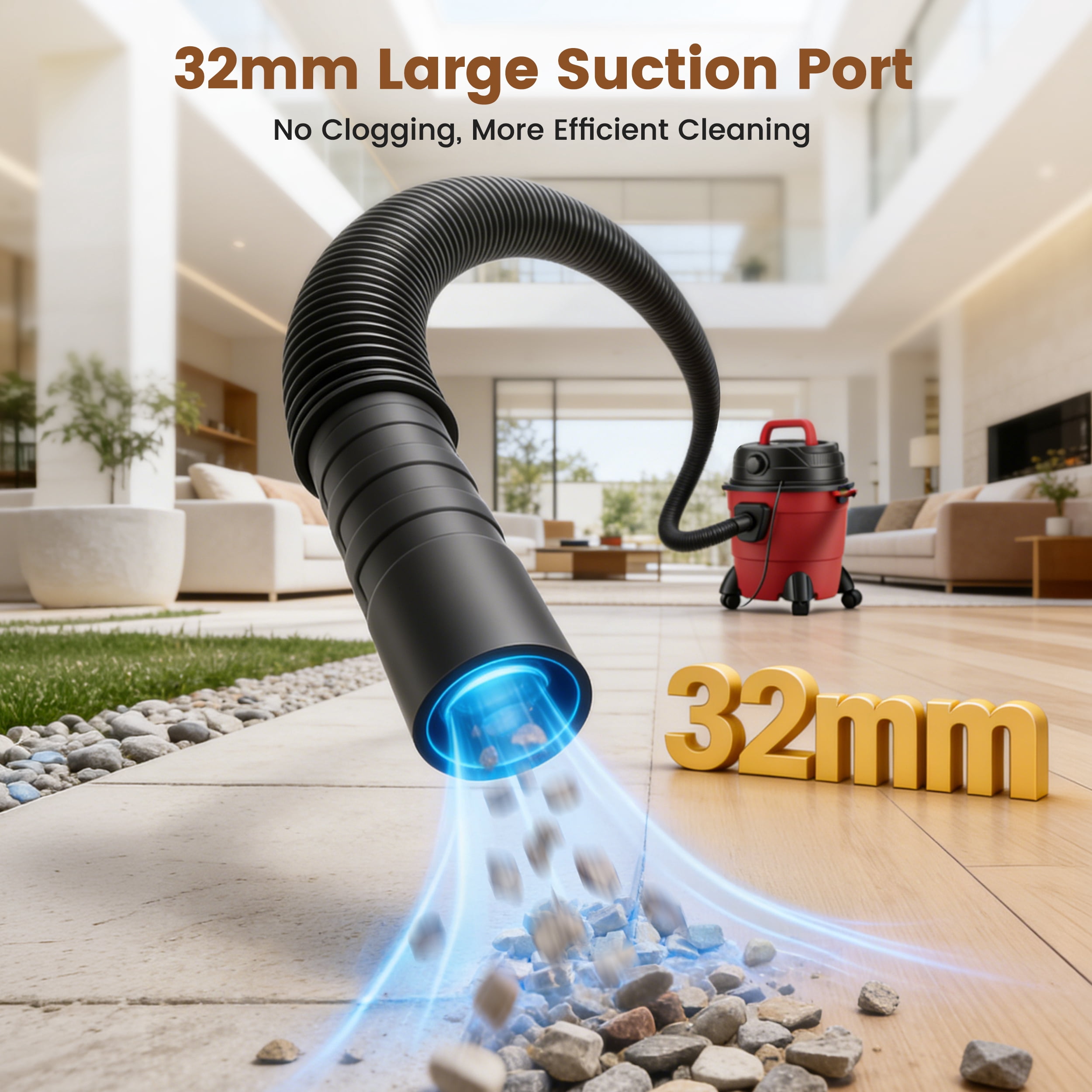 RELOIVE Wet Dry Vacuum, 2.64 Gal 1200W 5.5 Peak HP,3-in-1 Shop Vacuum Wet and Dry with Filter and Attachments for House Garage Workshop Car