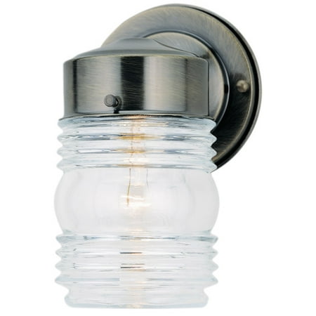 Westinghouse Lighting 66839 75-Watt Antique Brass Jelly Jar Wall Fixture