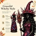 thumbnail image 3 of Clearance! Enchanted Autumn Witch,Halloween Witch Desktop Decoration,Witch Shelf Decoration for Mantel Fireplace Tiered Tray, Gothic Harvest Home Halloween Decor Gift (Pruple), 3 of 7