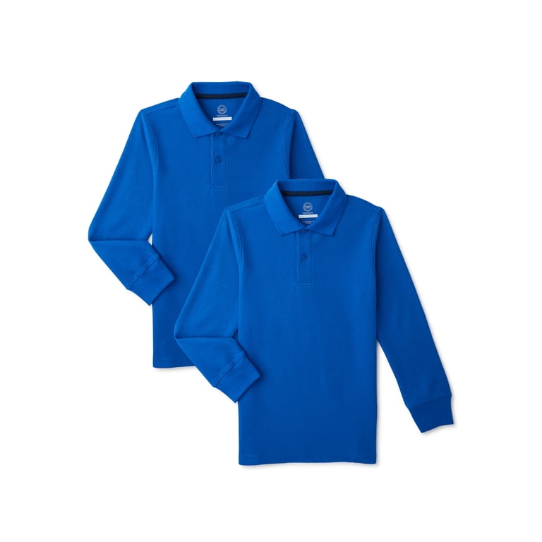 Wonder Nation Boys School Uniform Polo 2-Pack photo 1