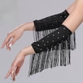 thumbnail image 7 of Segolike 1 Pair Latin Dance Arm Sleeves Competitions Shiny Comfortable Tassel Arm Sleeves Black, 7 of 7