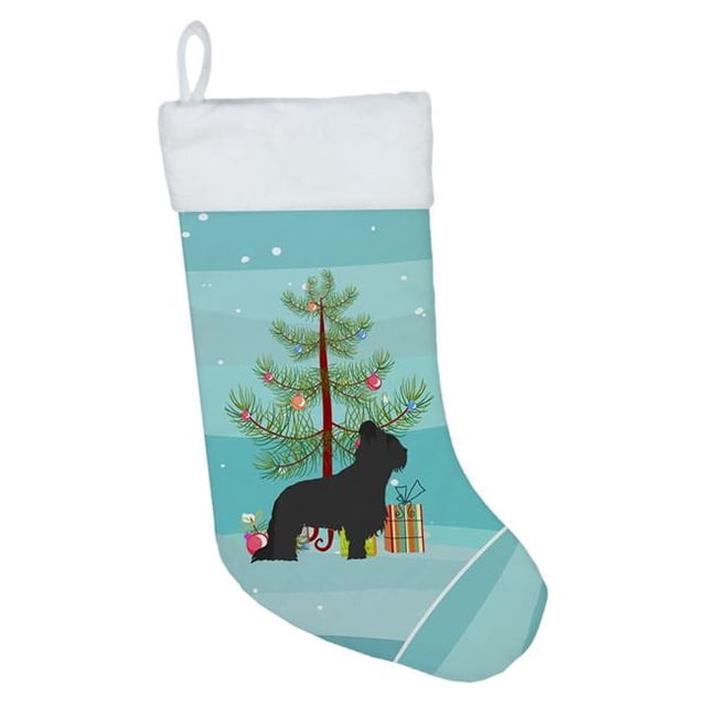 Carolines Treasures BB2944CS Briard Merry Christmas Tree Christmas Stocking, Large, Multicolor