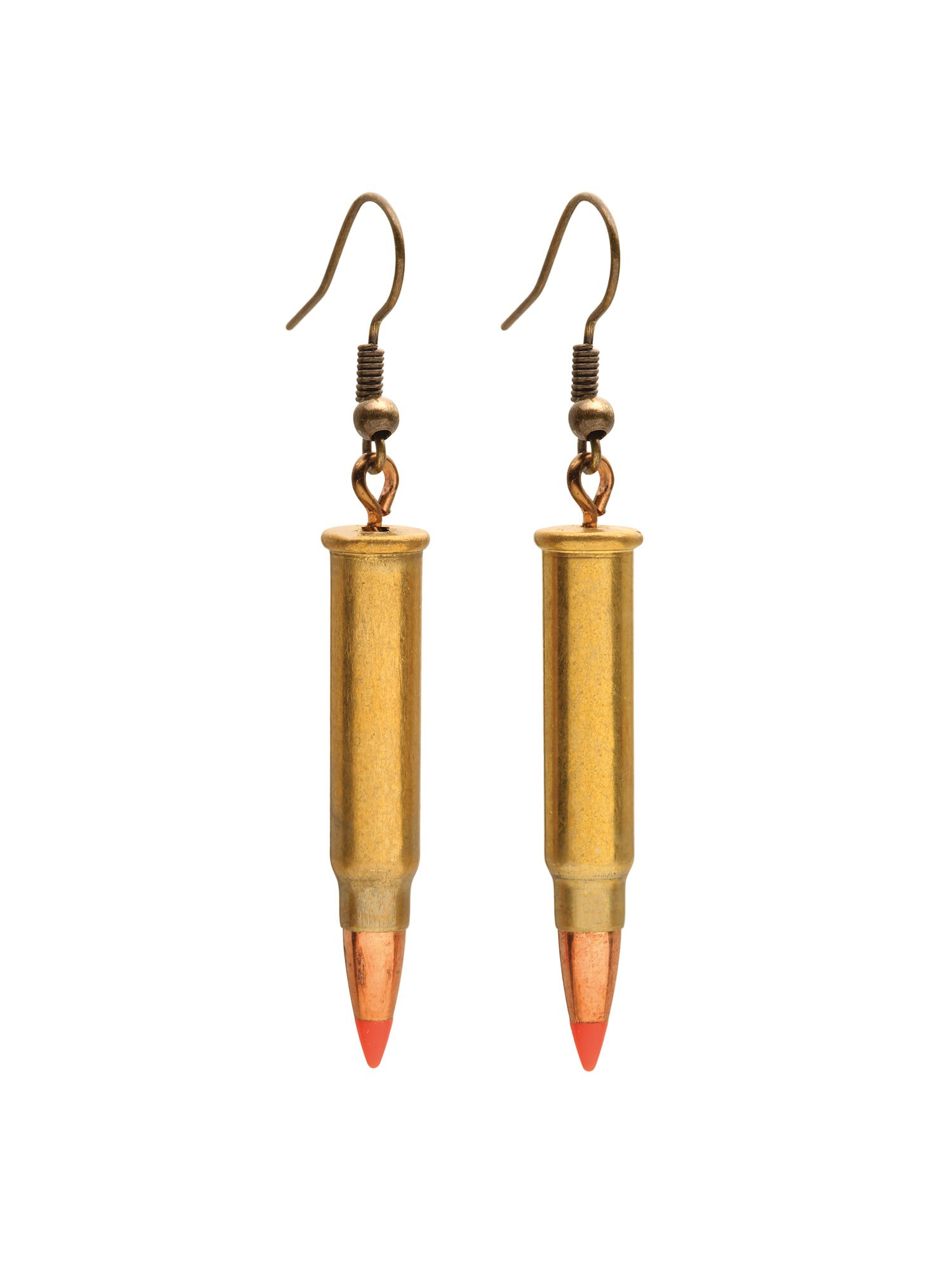 Pretty Hunter 9mm Earrings with Bullet Shell Casings and Crystals Handmade 