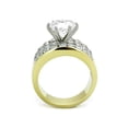 thumbnail image 3 of Stainless Steel 5.35 Ct Round Cut Cz Gold Ion Plated Engagement Ring Sizes 9, 3 of 5