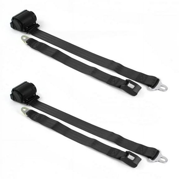 safeTboy  Black Retractable Bucket Seat Belt Kit for 1997-2006 Jeep Wrangler & TJ Standard 2 Point - 2 Belts