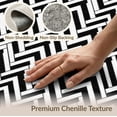 thumbnail image 6 of ODIKA 9'x12' Washable Area Rug Boho Border Farmhouse Minimalist Striped Diagonal Herringbone Flowing Dynamic for Dining Room, Basement, Large Office, Non-Slip Chair-Friendly, 6 of 7