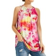 thumbnail image 5 of Nlife Women Tie Dyed Printed Halter Neck Sleeveless Pullover Tank Tops, 5 of 5
